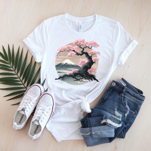 Kirschblüte Mt Fuji Clipart Gold Rosa Sakura Blume Baum Sublimation Design Kunst Frühling Floral PNG Handwerk & Druck T-Shirt Elegant