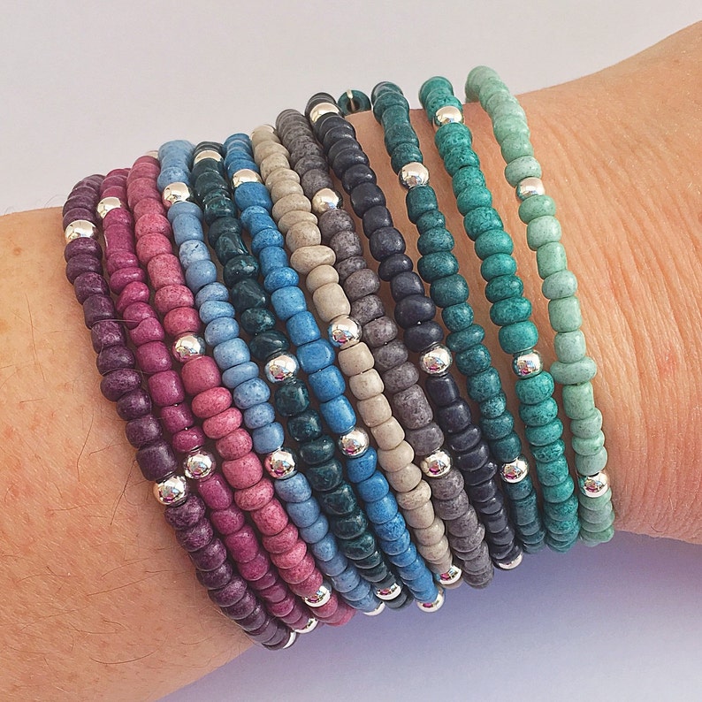 Jade Ombre Bracelet Seed Bead Memory Wire Wrap Bracelet | Etsy
