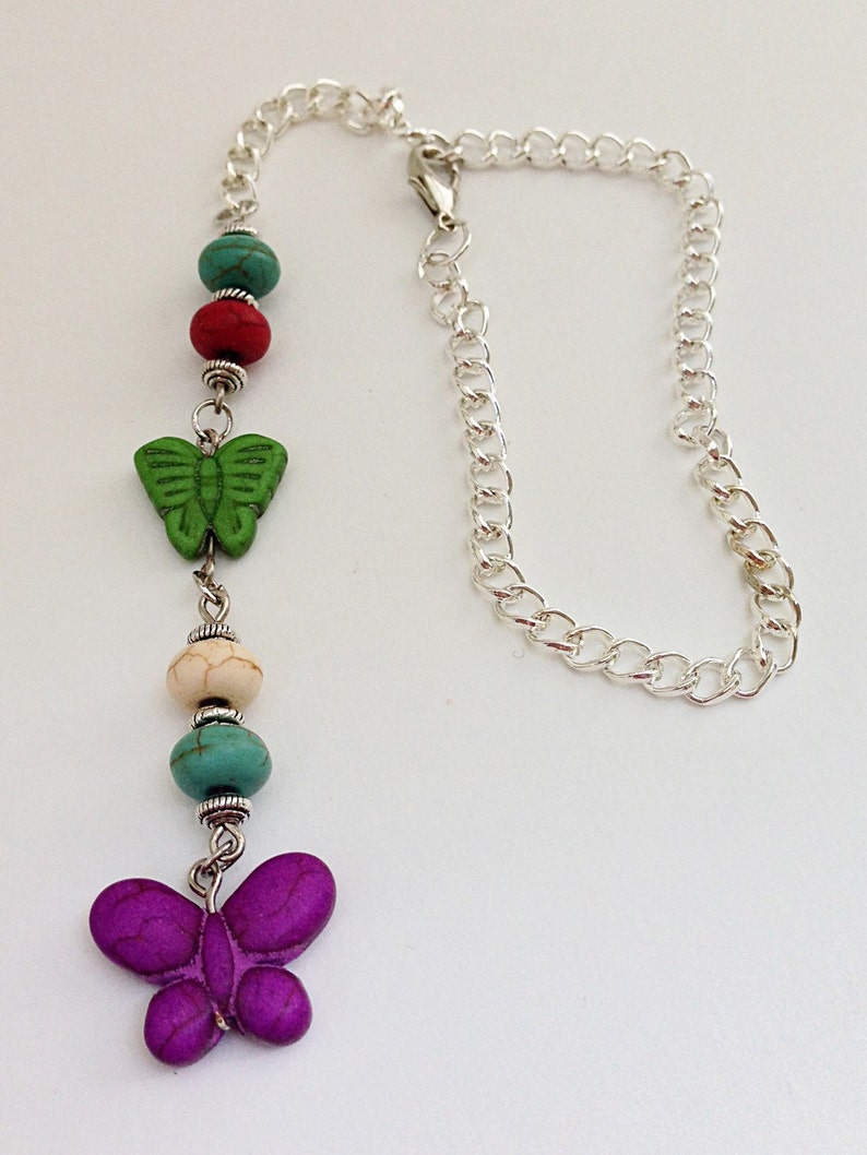 Purple Green Butterfly Beaded Car Charm Auto Hanging Rear Etsy
