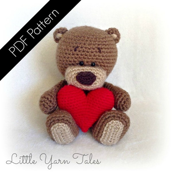 Amigurumi "Be My Valentine" Bear -  PDF Written Pattern (digital item)