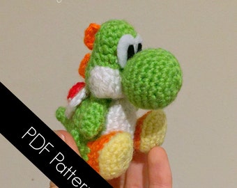 Yoshi-inspired amigurumi PDF WRITTEN PATTERN (digital item)