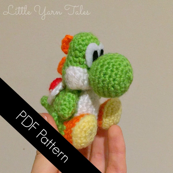 Yoshi-inspiriertes Amigurumi PDF SCHRIFTLICHES MUSTER (digitales Objekt)