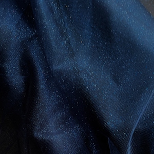 Dark Navy Blue Glitter Tulle Fabric: 2-Way Stretch, 60&quot; Wide, Item #520