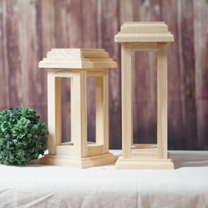 Unfinished Wood Lantern, DIY Wedding, Budget Wedding, Cheap Lantern, Diy Centerpieces for wedding, center pieces for tables, rustic wedding