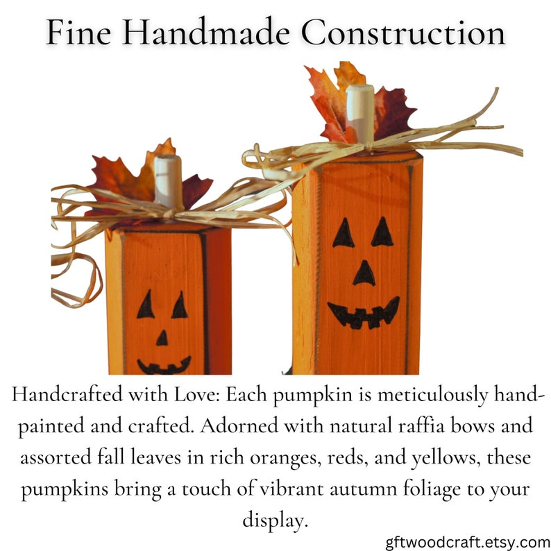 Handmade Wood Pumpkins gift, Rustic Halloween Decor, Pumpkin Decor, Reclaimed Wood, Hand Painted, Wooden Pumpkins, Fall seasonal decor image 10