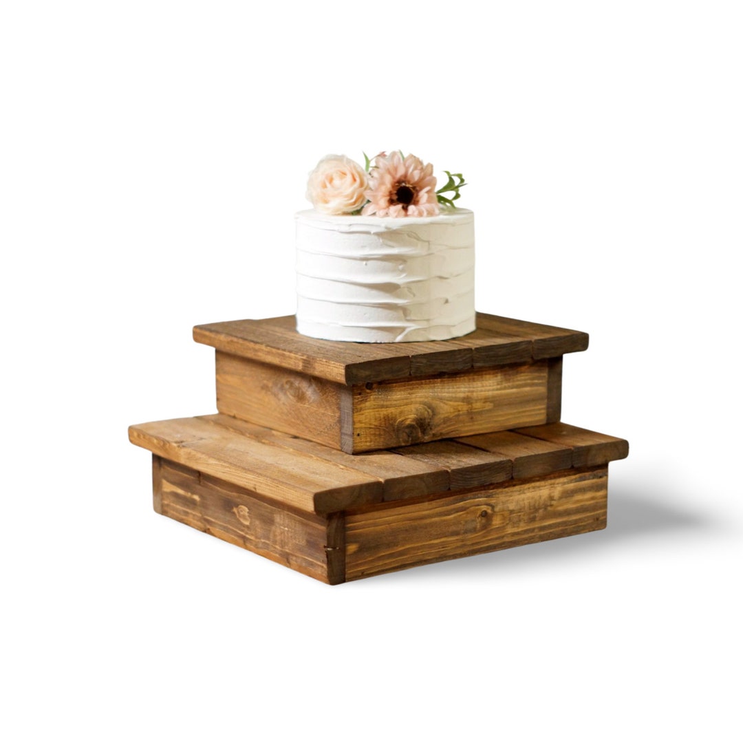 10-12" Wood Cake Stand Set, Rustic Wedding Decor, Reclaimed Wood ...