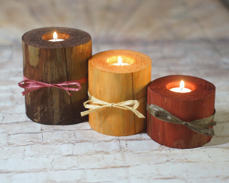 Log Candles, Harvest Colors, Fall Decor, Thanksgiving Table Decorations, Fireplace mantle, Holiday Decor gift, Hostess Present, Autumn set image 9