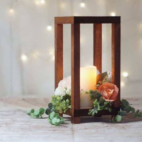 Reclaimed Wood Lantern, Rustic Wedding Centerpiece - Etsy
