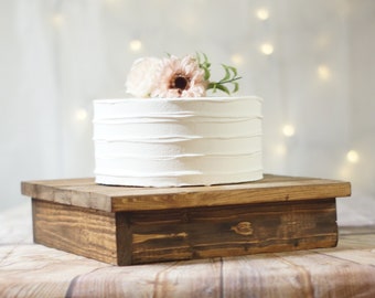 12" Wood cake stand, rustic wedding decor, reclaimed wood, Wooden riser box, cupcake, baby bridal shower, table decorations, handmade