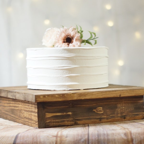 Rustic Reclaimed Wood Cake Stand, 12" Handmade Wooden Riser