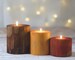 Fall Decor Log Candles, Harvest Colors, Thanksgiving Table Decorations, Fireplace mantle, Holiday gift Ideas, Hostess Present, Autumn set 