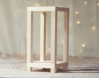 Unfinished Wood Lantern, DIY Wedding Centerpiece, Rustic Decor