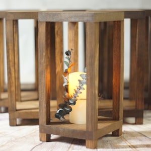 6 Bulk Wedding Lantern Centerpiece, Rustic Wedding Table Decoration, Farmhouse Decor, Wooden Candle Holder, Country Barn wedding Gift