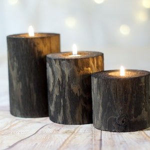 Black Log Candle Holder Set, Sending Love, Thinking Of You, Long Distance Gift, Miss You Gift, Love You Gift, Self Care Package, Protection