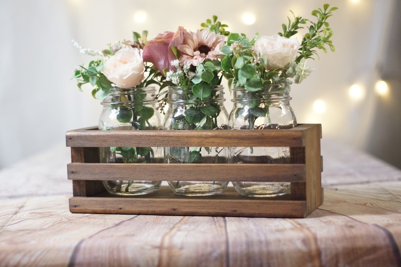Wedding Centerpiece, Rustic Wedding Decor, Table Decorations, Reclaimed Wood Centerpiece, Rustic Wood Box, Bridal Shower Decor, Dinner Party 画像 1