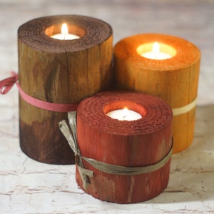 Log Candles, Harvest Colors, Fall Decor, Thanksgiving Table Decorations, Fireplace mantle, Holiday Decor gift, Hostess Present, Autumn set image 5