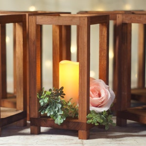 12 Bulk Wedding Lantern Centerpiece, Rustic Wedding Table Decoration, Farmhouse Decor, Wooden Candle Holder, Country Barn wedding Gift
