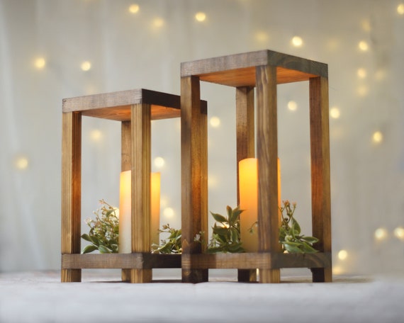 Set of Wood Lanterns, Centerpieces for Wedding, Lantern Centerpiece, Bridal  Shower, Wedding Center Pieces for Tables, Rustic Wedding Decor, 