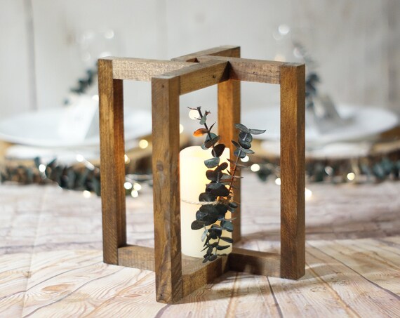 Wood Lantern Centerpiece Wedding Decorations Rustic Etsy