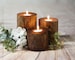 Set of 3 Log Candle Holders, Wedding Center Pieces, Fireplace Mantle, Rustic Home Decor, Farmhouse Decoration, Wood Tree Slice, DIY gift her 