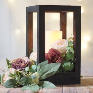Wood lantern, wedding set, wedding centerpiece, table decor, home decor, lantern centerpiece, rustic wedding Country Barn wedding Gift black