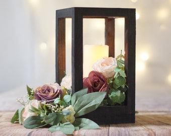 Wood lantern, wedding set, wedding centerpiece, table decor, home decor, lantern centerpiece, rustic wedding Country Barn wedding Gift black