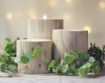 Wood tealight holder, Log candle holder, Rustic candle holder, Wood candle holder, Rustic home decor, Rustic wedding decor, Reclaimed Wood