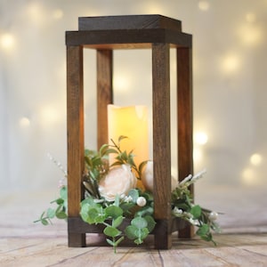 Forest lantern, rustic wedding centerpiece, rustic candle holder, wood candle, centerpiece for wedding, lantern decor, farmhouse table ideas