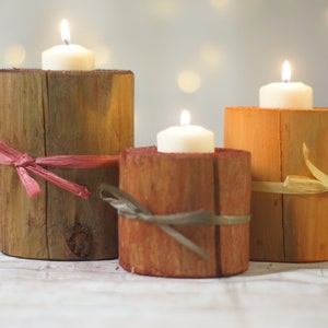 Log Candles, Harvest Colors, Fall Decor, Thanksgiving Table Decorations, Fireplace mantle, Holiday Decor gift, Hostess Present, Autumn set image 3