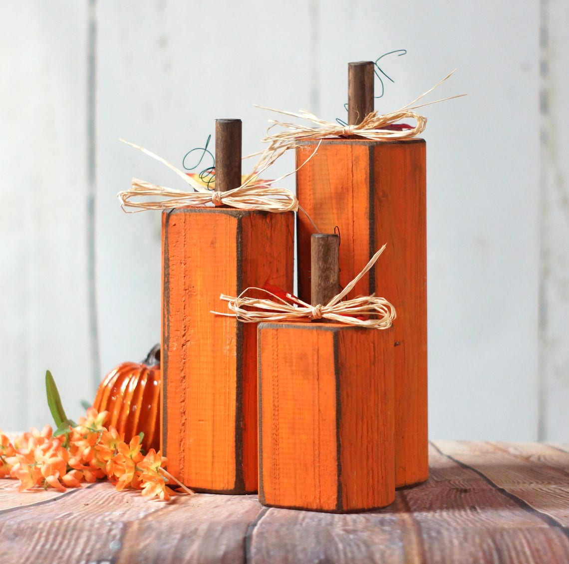 Rustic Wooden Pumpkins Pumpkin Decor Rustic Thanksgiving | Etsy