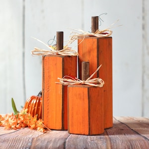 Rustic Wooden Pumpkins, Pumpkin Decor, Rustic Thanksgiving Decor ...