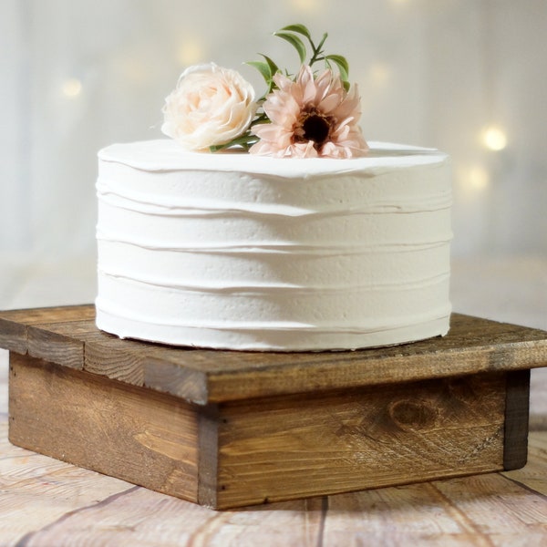 10" Wood cake stand, rustic wedding decor, reclaimed wood, Wooden riser box, cupcake, baby bridal shower, table decorations, handmade