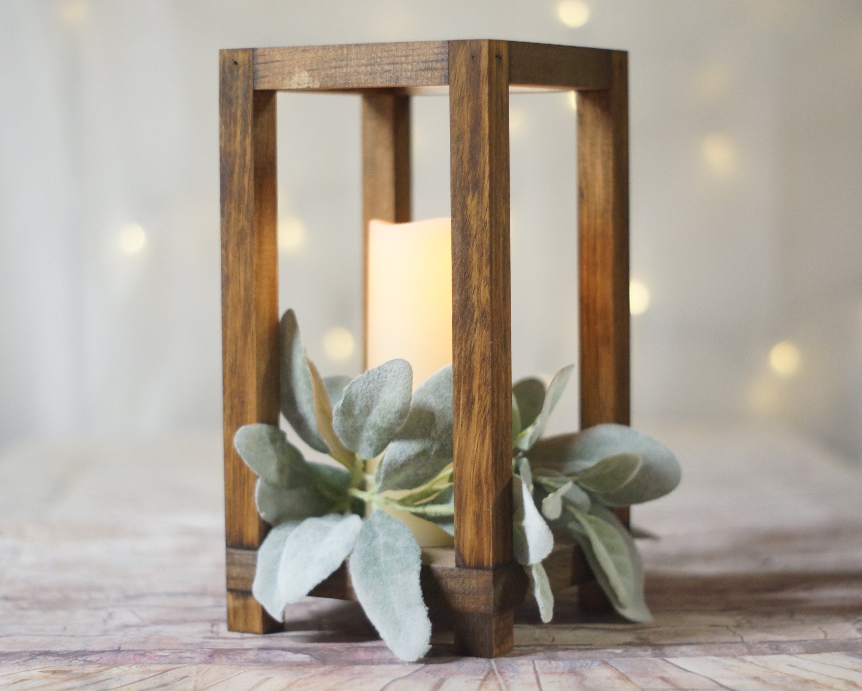 Linterna de madera, Centros de mesa para bodas, centro de mesa de linterna,  decoración rústica del hogar, piezas de centro de bodas para mesas,  decoración rústica de bodas, ETOT -  México