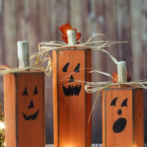Handmade Wood Pumpkins Gift, Rustic Halloween Decor, Pumpkin Decor ...