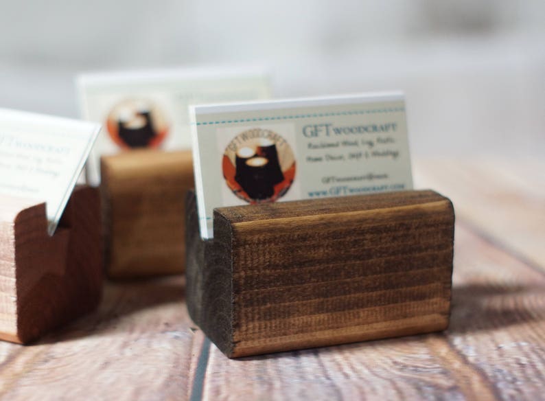 Business Card Holder Reclaimed Wood Business Card Etsy