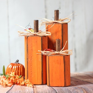 Rustic Wooden Pumpkins, Pumpkin Decor, Rustic Thanksgiving Decor, Rustic Halloween Decorations, Modern Farmhouse Halloween, Holiday Decor