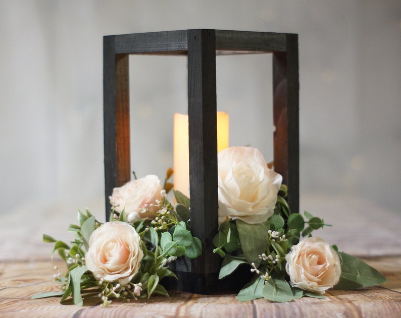 Rustic Wood Candle Lantern, wedding lantern, rustic lantern, 5th anniversary gift, boho candle lantern, wedding centerpiece, farmhouse image 10