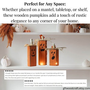 Handmade Wood Pumpkins gift, Rustic Halloween Decor, Pumpkin Decor, Reclaimed Wood, Hand Painted, Wooden Pumpkins, Fall seasonal decor image 8