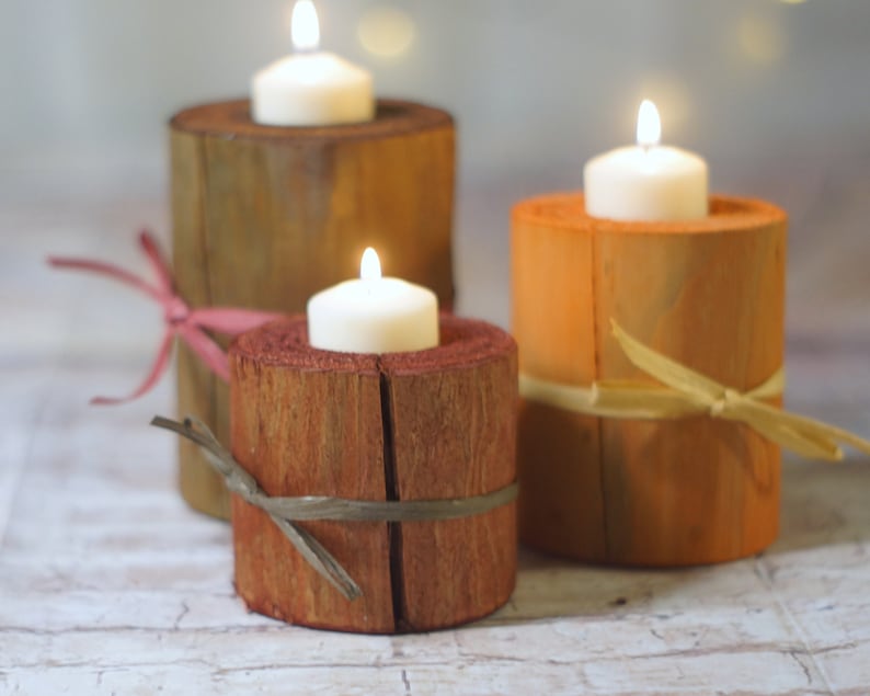 Log Candles, Harvest Colors, Fall Decor, Thanksgiving Table Decorations, Fireplace mantle, Holiday Decor gift, Hostess Present, Autumn set image 7