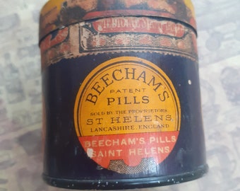 Vintage Beecham's Patent Pills Tin - Edwardian Pharmacy Display