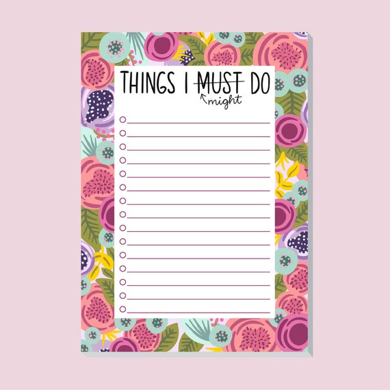 Things I Might Do Flower A6 notepad | Etsy