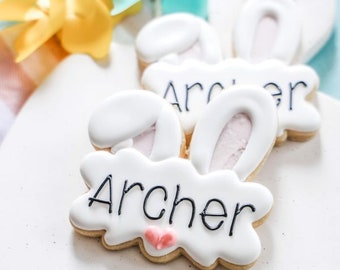 Bunny Name Cookies /Easter Cookies/Bunny Cookies/Table Cookies