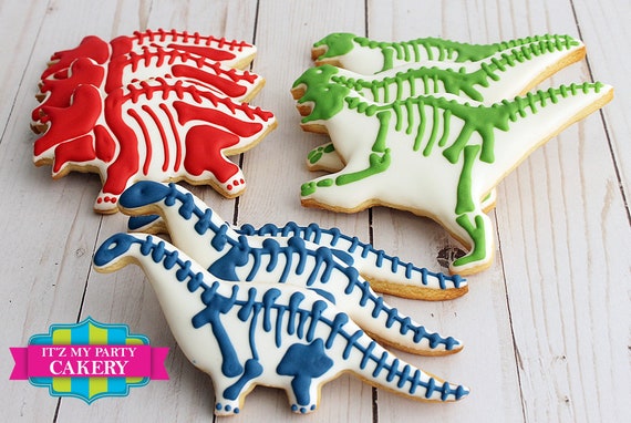 Biscuits Squelette De Dinosaure 1 Douzaine Etsy