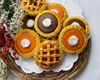 Custom Sugar Cookies / Mini Pie Cookie Platter/Mixed Pie/Thanksgiving Cookies/Thanksgiving Gift