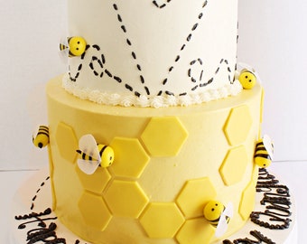 Honeycomb & Bumble Bees Cake Decor