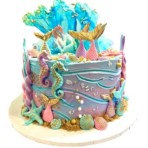 Rice Paper Waves / Cake Decor / Rice Paper Decorations/ Under the Sea ...
