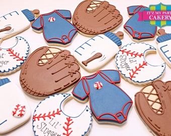 Custom Sugar Cookies / Baseball Baby Shower Cookies
