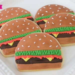 Custom Sugar Cookies / Cheeseburger Cookies 1 Dozen image 1