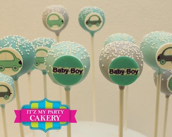 Baby Boy Car Cake Pops  (1 Dozen)