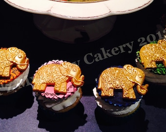 Elephant Cupcake Toppers/Party Favors - 1 Dozen